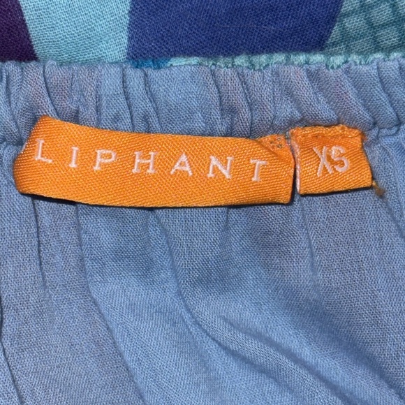 Oliphant Textured Geometric Ruffle Blouse SZ XS - Picture 8 of 9